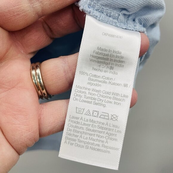 Madewell Womens Size XS Side-Cinch Puff-Sleeve Tee in Feather Blue NU869 1792 - Picture 7 of 7